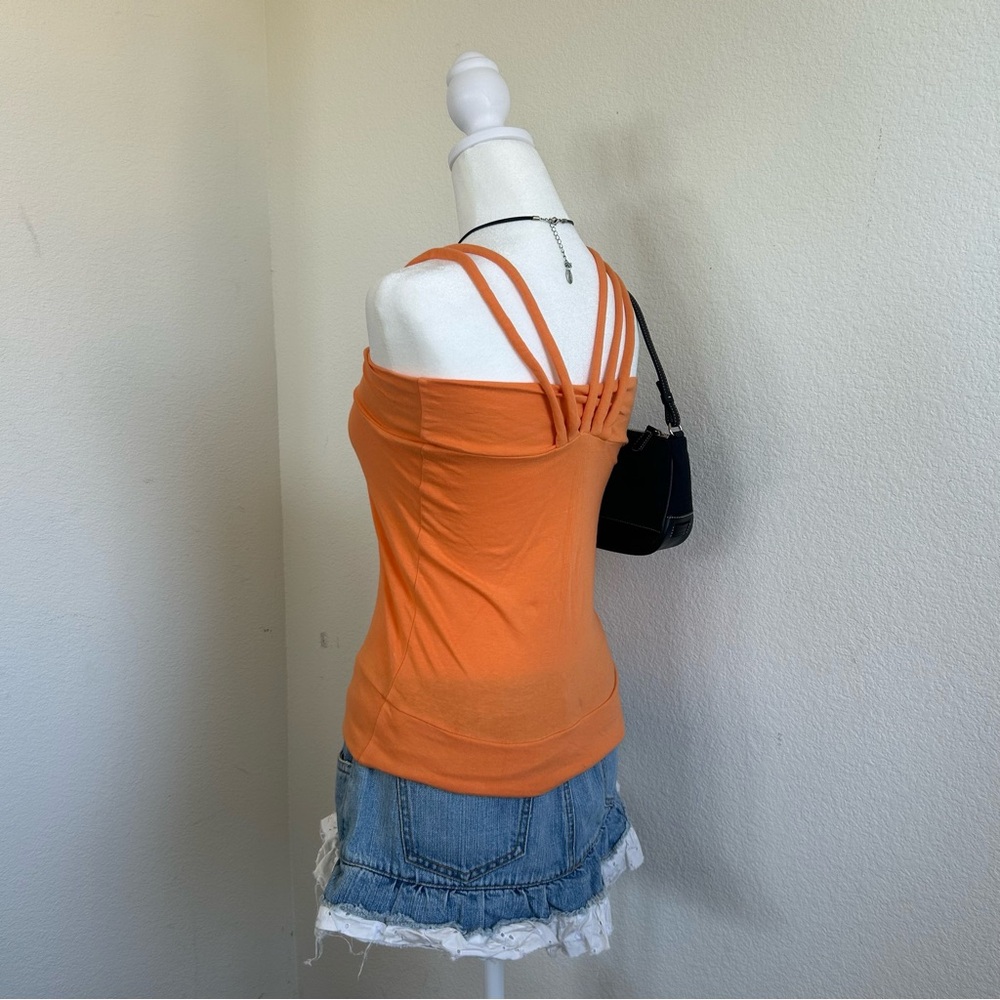 Y2K Vintage Orange One Shoulder Tank - Picture 6 of 16